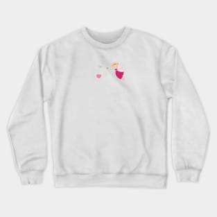 Cute fairy tale with hanging hearts happy valentine's day Crewneck Sweatshirt